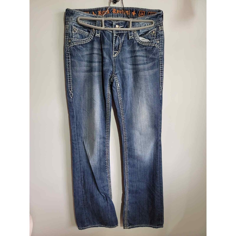 Rock Revival Elaina Boot Cut‎ Women's Size 26 Denim Jeans Embellished Western